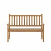 Flash Furniture Adele Patio Acacia Wood Bench, 2-Person Slatted Seat Loveseat for Park, Garden, Yard, Porch, Brown LTS-0525-BR-GG